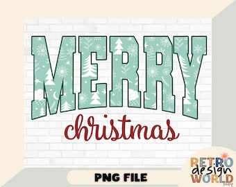 Merry Christmas Png, Christmas png, Merry Varsity Sublimation Design Downloads, Christmas Shirt Design, Retro png, Digital Download