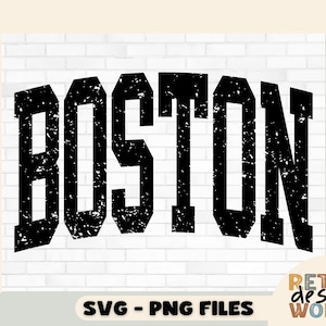Boston Varsity Font Svg, Solid and Distressed Svg, Png Files, Boston Svg, Boston Png, Boston Cricut File, Boston Sublimation Png