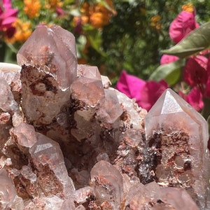 RARE Red Hematite in Quartz Cluster from Orange River area, South Africa