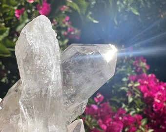 Cross Quartz Specimen with Rainbows - Pakistan Crystal