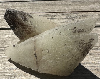 Incredible White Phantom Pointed Stellar Beam Calcite RARE Twin Formation from Pakistan, Dragon Scale Calcite, 1.52 lbs!