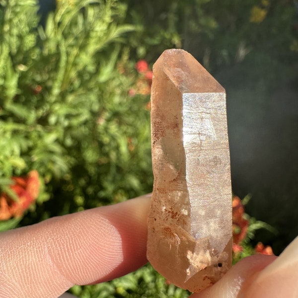 RARE! NEW FIND Phantom Discovery Quartz with Kaolinite, Iron and Hematite Inclusions from Chongwe, Zambia, 12 grams