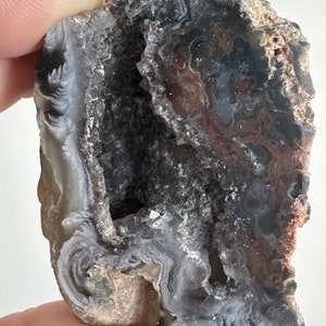 Beautiful High-Quality Multi-Colored Polished Druzy Agate Half Geode from Brazil, 59 grams