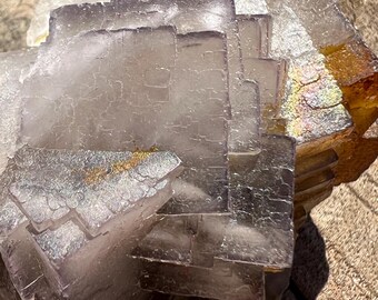 Iridescent Purple Zoned Fluorite Specimen from Pakistan