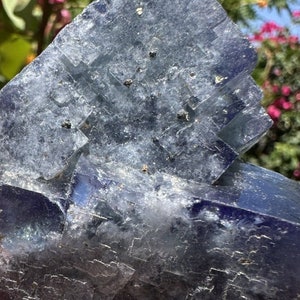 Bright Blue Fluorite with Quartz Cluster - Nigeria, Africa
