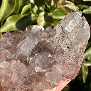 RARE Orange River Quartz Cluster with Black and Red Phantoms from South Africa, Self -Standing, 24 grams