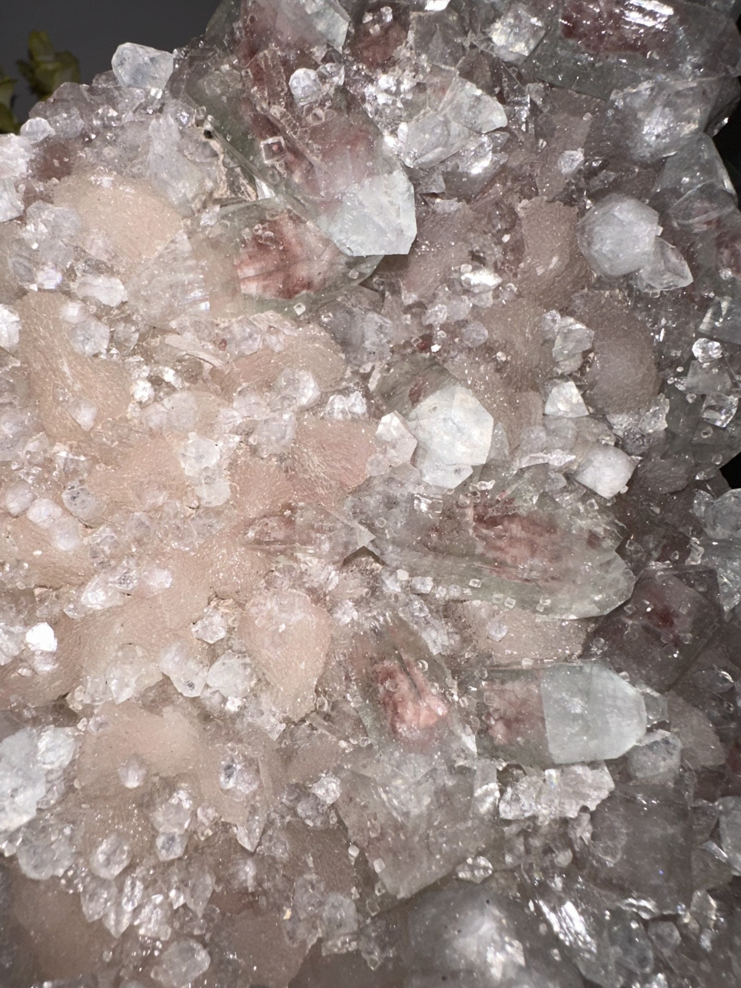 Pink Diamond Inclusions Rare Large AAA Quality Green, Pink, Diamond Apophyllite With Red ...