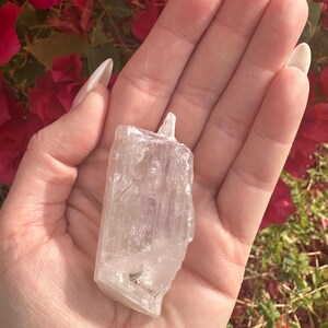 Cristal de kunzita rosa gema con arcoíris imagen 10