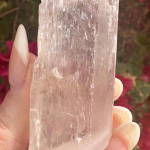Cristal de kunzita rosa gema con arcoíris imagen 8