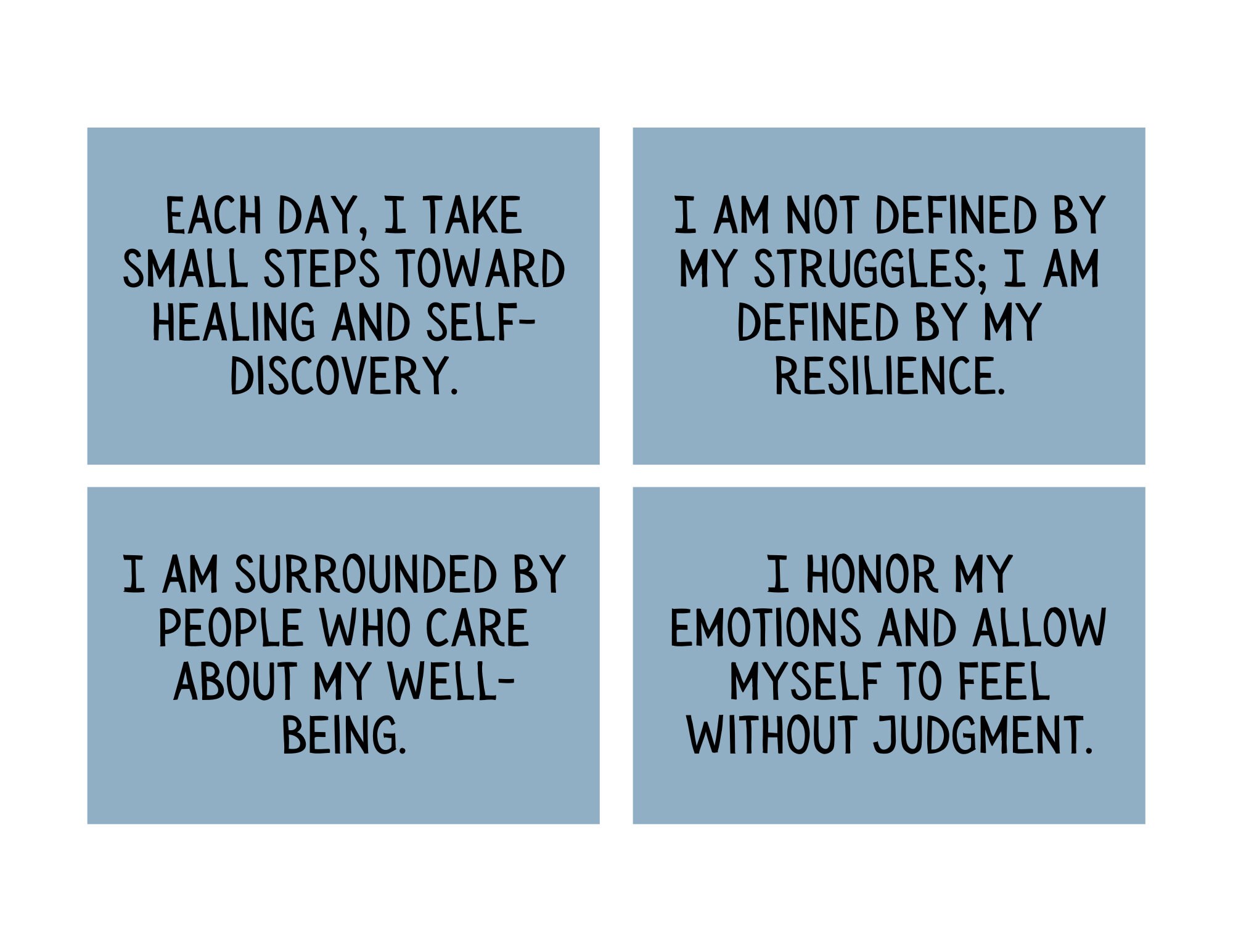 Depression Affirmation Cards Bundle Printable 16 Digital Positive Quote ...