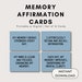 Memory Affirmation Cards Bundle Printable 16 Digital Positive Quote ...
