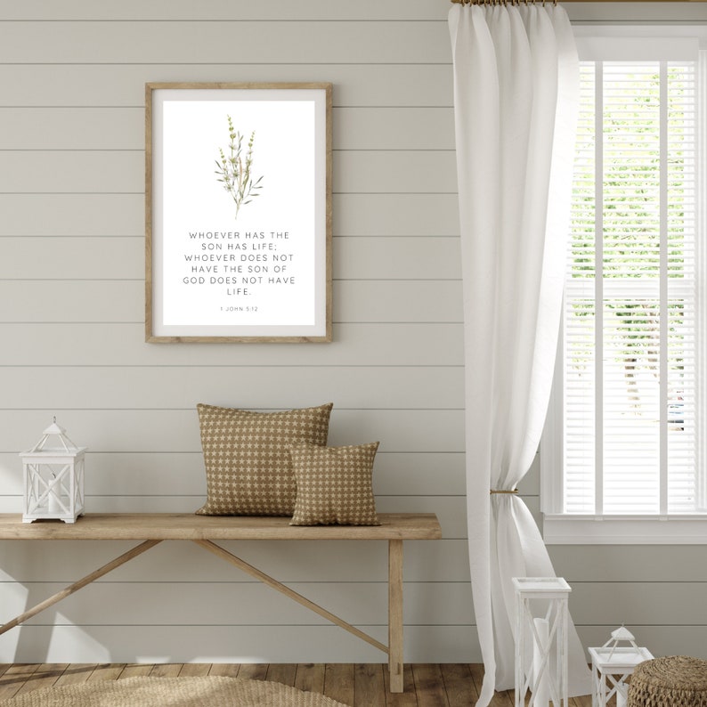 Bible Verse Wall Art Printable Bible Verse Art Digital Download Wall Decor Print Instant