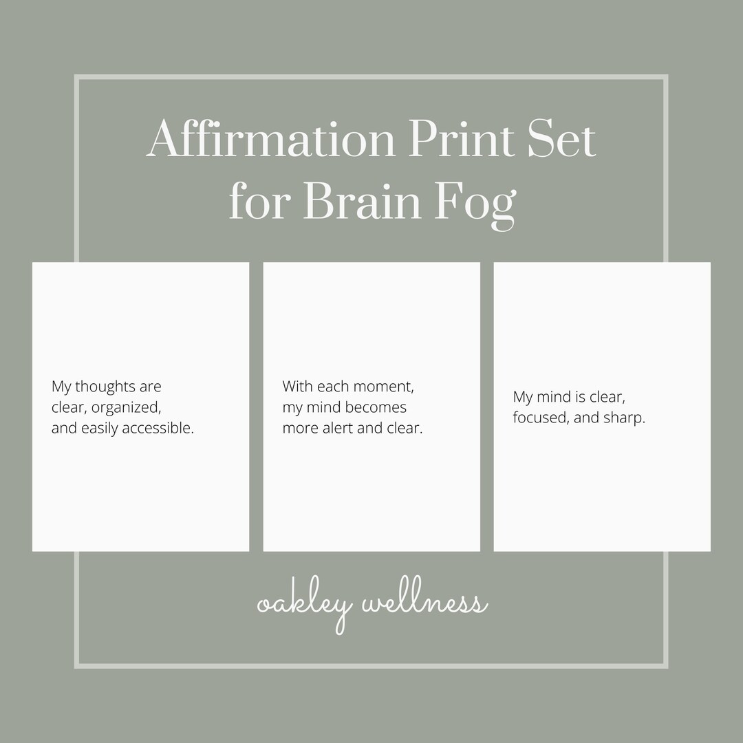 Brain Fog Affirmation Wall Art Bundle Manifestation Poster Affirmation ...