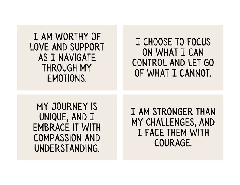 Depression Affirmation Cards Bundle Printable 16 Digital Positive Quote ...