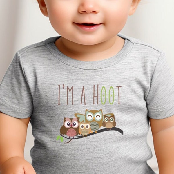 Infant Fine Jersey Tee. Owl T shirt. I'm a Hoot tee