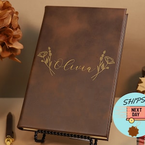 Custom Leather Journal, Personalized Journal, Personalized Notebook, Engraved Leather Journal, Custom Journal, Gift for Him,Mom Gift for Her
