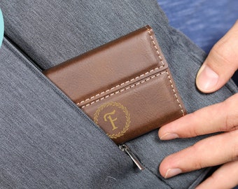 Personalized Business Card Holder, Custom Card Case, Leather Card Wallet, Name Gift, Gift for Him, Christmas Gift,Company Gift for Employees