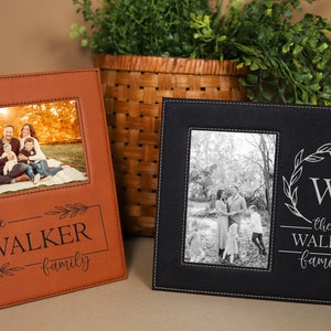 Personalized Picture Frame, Custom Photo Frame, Gift For Family, 4x6, Gift for her, Gift for couples, Leather Frame, Personalized Home Decor
