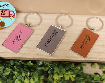 Personalized Leather Keychain, Customized Keychain, Custom Leather Key Chain, Initial Keychain Personalized, Christmas Gift, Leather Key fob