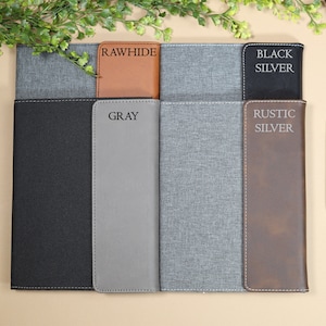 Personalized Leather Flap Portfolio, Custom Padfolio Notepad Notebook, Business Portfolio, Engraved Side Flap Portfolio,Custom Notepad Cover image 10