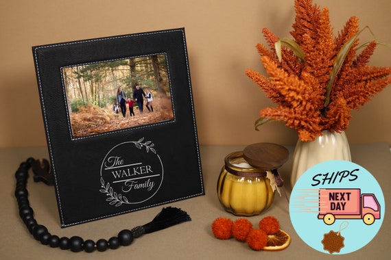 Personalized Picture Frame, Custom Photo Frame, Gift For Family, 4x6, House Warming Picture Frame, Leather Frame, Personalized Home Decor