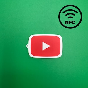 Chaveiro NFC personalizado com logotipo do Youtube, para publicidade e promoção da sua empresa, redes sociais ou como criador de conteúdo