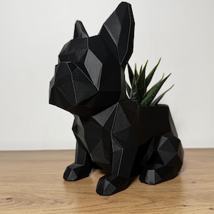 Franse Bulldog Plantenpot, Low Poly Frenchie Bloempot, Waterdichte Honden Plantenpot, Vetplant Pot, Modern Low Poly Decoratie, Cadeau, potje