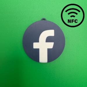 Chaveiro NFC personalizado com logotipo do Facebook, para publicidade e promoção da sua empresa, redes sociais ou como criador de conteúdo