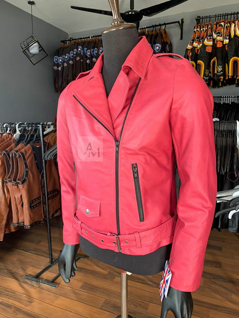 Womens Pink Leather Jacket/women New Stylish Casual Slim Fit Etsy