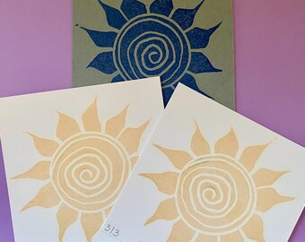 Grabados en linóleo "Espiral solar"