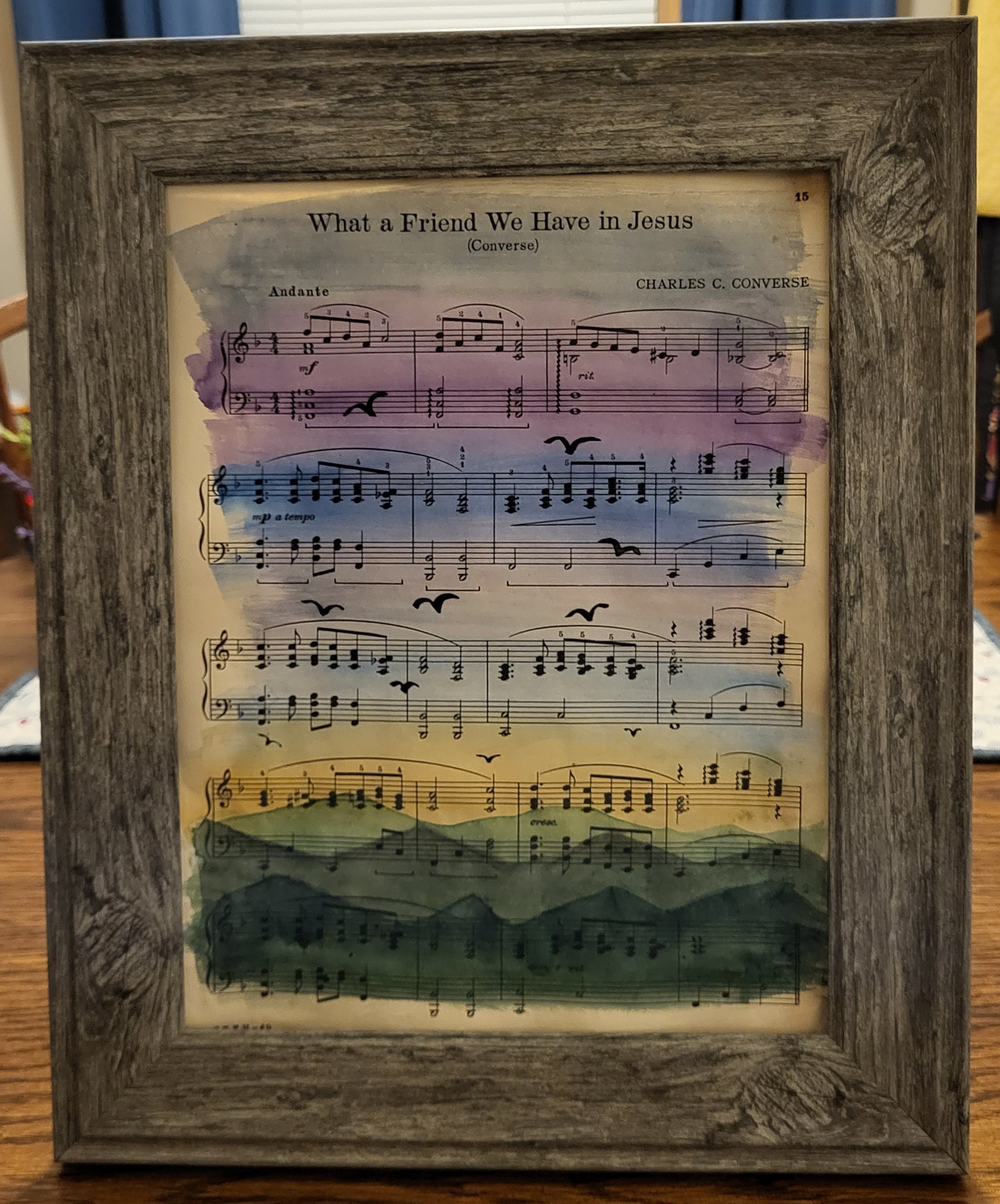 Fun Gift Idea Printable Sheet Music Watercolor Painting Landscape ...