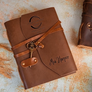 Gift With Your Company Logo and Colleague Name, Custom Leather Journal Engraved Journal Officiant Gift,Gift for Team Business Gift for Teams