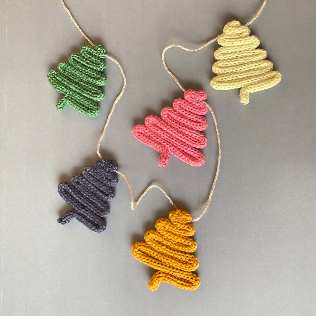 Christmas Tree Garland Knitted Home Decoration Xmas Etsy