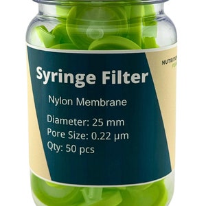 Nutritional Peak Nylon Membrane Syringe Filters - 0.22 μm, 25 mm, 50 pcs