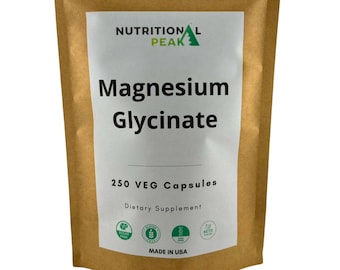 Nutritional Peak Magnesium Glycinate – 250 VEG Capsules – Made in USA