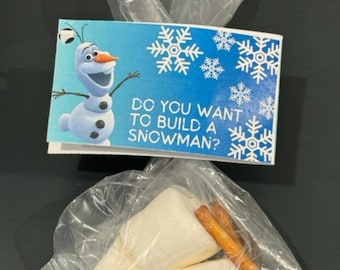 Frozen Olaf Do You Want to Build a Snowman Goodie Bag tags and instructions