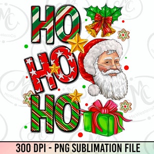 Ho ho ho Christmas with Santa png sublimation design download, Christmas png, Merry Christmas png, sublimate designs download