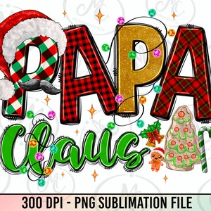 Papa Claus with christmas lights and mistletoe png sublimate designs download, Christmas png, Merry Christmas png, Papa png,designs download