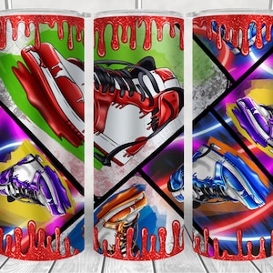 Sneaker tumbler wrap, 20 oz Skinny Tumbler Sublimation Design, Sneakers shoes tumbler wrap PNG,20oz Tumbler Design,Red and Blue Tumbler PNG.