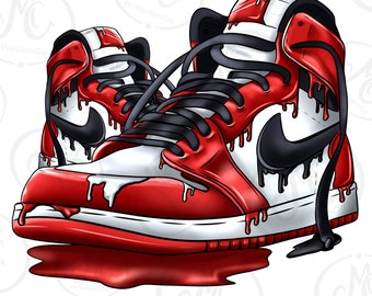 Dripping Sneakers Png, Dripping Png, Dripping Sneakers Clipart, Sublimation design, Sports Shoes, Red Shoes Png, Perfect for shirts,