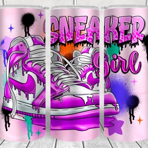 Sneaker girl png 20oz Skinny Tumbler, pink sneakers png, sneakers love png, Sublimation Design Templates,Sneaker girl,Sublimate PNG Download
