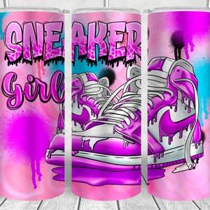 Sneaker girl png 20oz Skinny Tumbler, pink sneakers png, sneakers love png, Sublimation Design Templates,Sneaker girl,Sublimate PNG Download