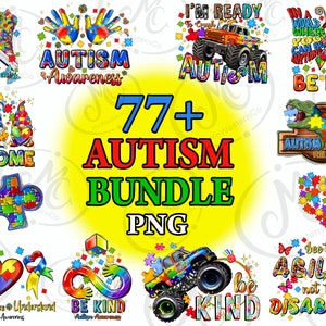 Autism Png Bundle 77 files, Autism Awareness, Autism Quote Png, Au-Some Png, Autism Mom Png,Autism Bundle Png,Autism Ribbon Png,Puzzle Piece