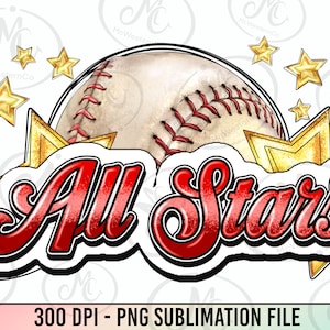 All Stars Baseball Png Sublimationsdesign, Alle Sterne Png, Baseballteam Png, Spieltag Png, Sport Png, Baseball PNG, Sublimationsentwürfe