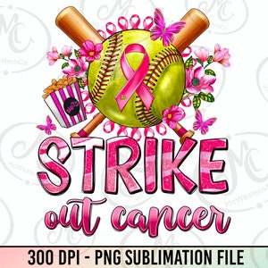 Brustkrebs Softball png Sublimationsdesign herunterladen, Krebsbewusstsein png, Softball png, Krebsband png, Designs herunterladen