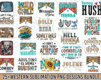 Western Bundle Png, 25 PNG Bundle Png, Western Png, peau de vache, Western PNG, Western Bundle PNG, motifs par sublimation, téléchargement numérique, Western