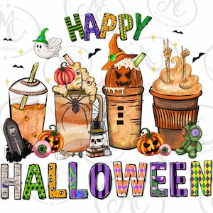 Happy Halloween png sublimation design download, spooky season png, Halloween vibes png, spooky vibes png, sublimate designs download