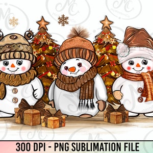 Snowman with Christmas trees png sublimation design download, Christmas png, western trees png, leopard trees png,sublimate designs download