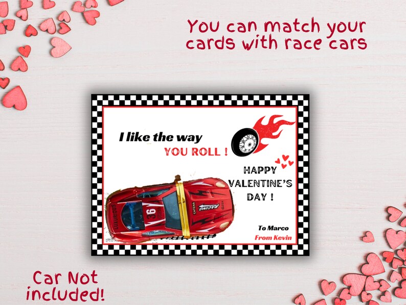 Editable Racing Cars Valentine's Day Cards , Valentine's Day Classroom ...