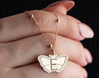 Personalized Butterfly Letter Necklace - Letter Butterfly Necklace - Personalized Butterfly Necklace - Butterfly Necklace - Gift for Mom